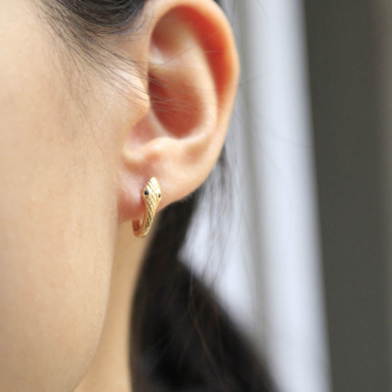 Mini Snake Hoop Earrings