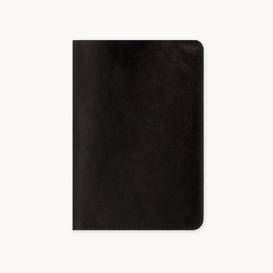 Iridescent Black Leather Passport Cover
