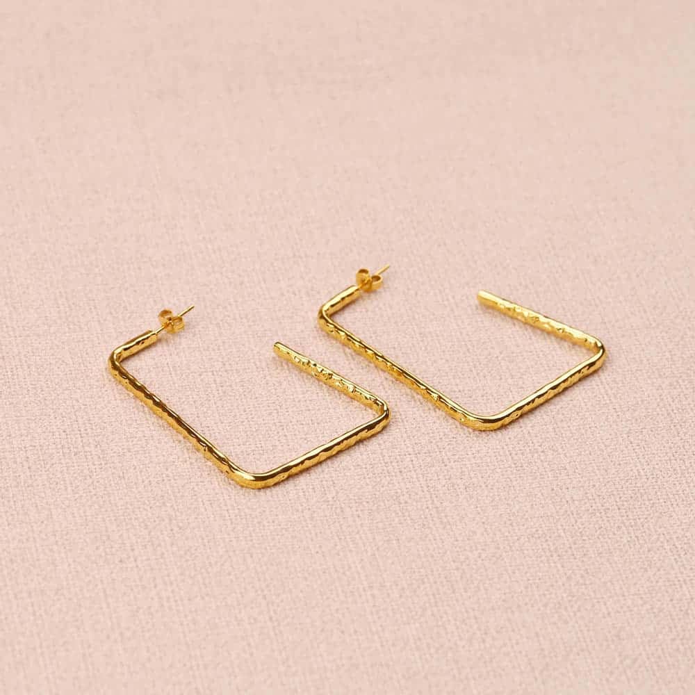 Orsel textured thin Rectangular Earrings