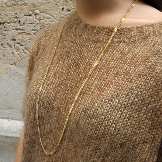 Luvia 3-Row Chain Long Necklace