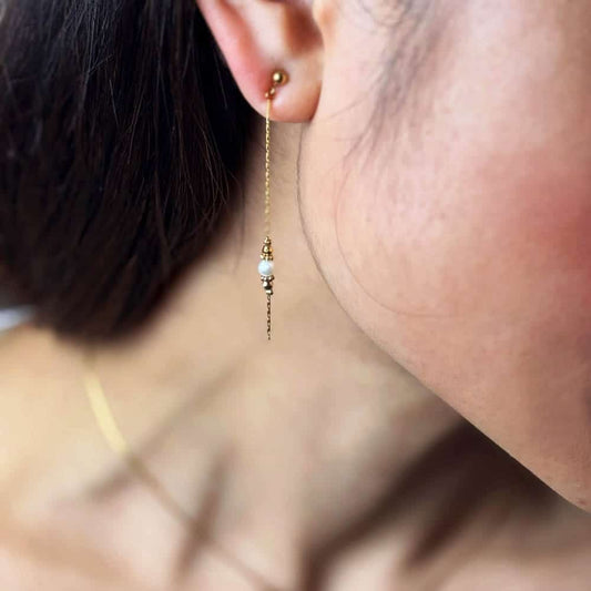 Zéliane Pearl At The Tip Earrings