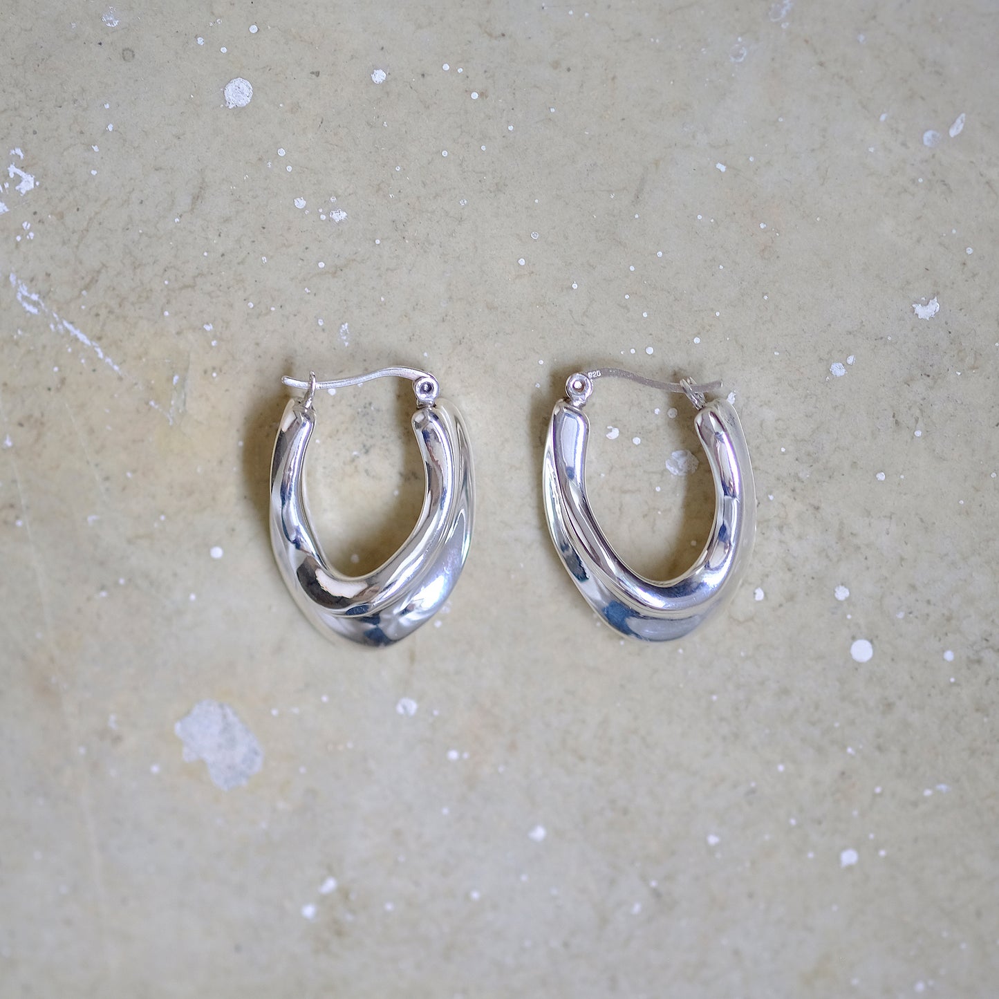 Sterling Silver Twist Electro Hoops Earrings