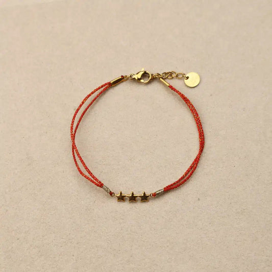 Daniella 3 stars Burnt Orange Lurex Thread Bracelet