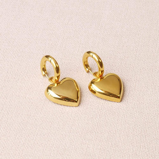 Eloresa Simple Big Heart Earrings