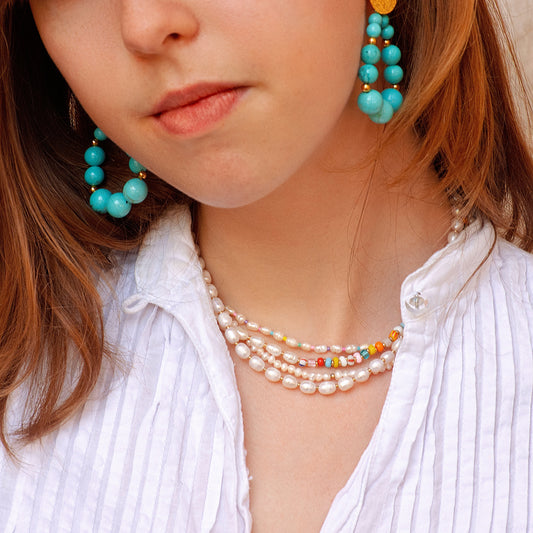 Ophélie I ST short necklace-big pearls