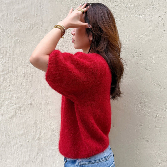 Mohair Blend Mid-length sleeves Sweater