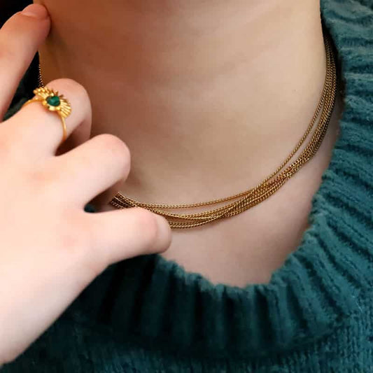 Katarina 6 Rows Fine Mesh Necklace