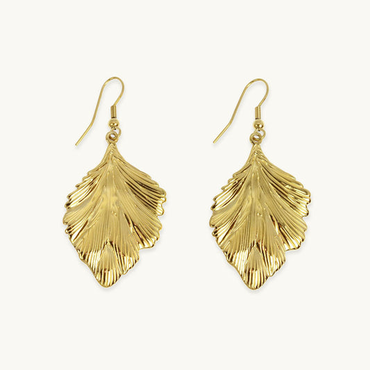Hazel Pending Leaf Earrings