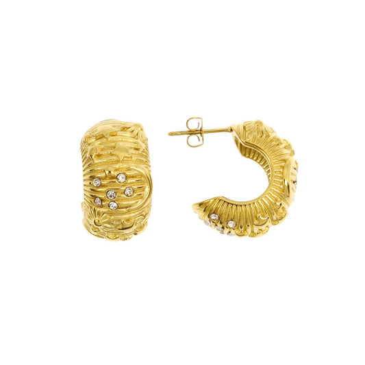 Tia Creole Rhinestone Earrings