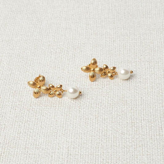 Jacynthe Floral Pearl Earrings