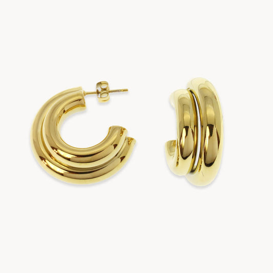 Yléana Double Thick Rows Earrings