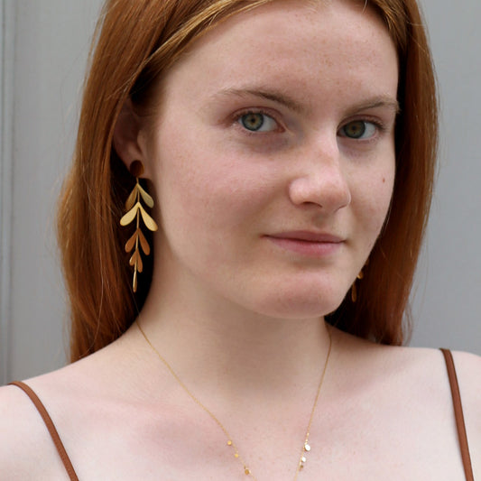 Les Cleias Windward Long Leave Earrings