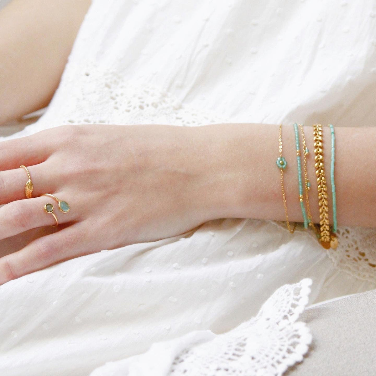 Mini Maya Flower Bracelet – Green Lemon Atelier