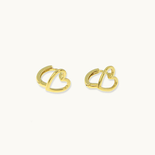 Mini Heart Hoop Earrings