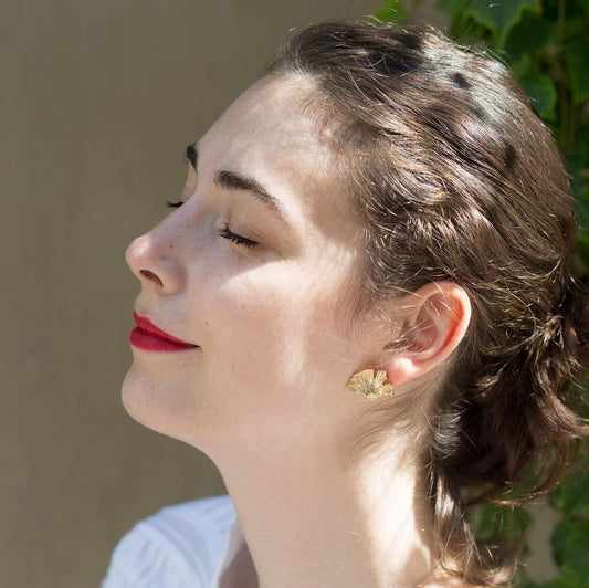 Ginkgo chip earrings