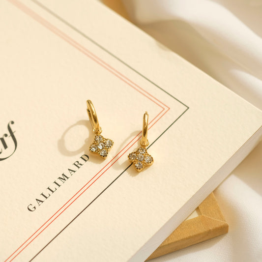 Clovers Rhinestones Earrings