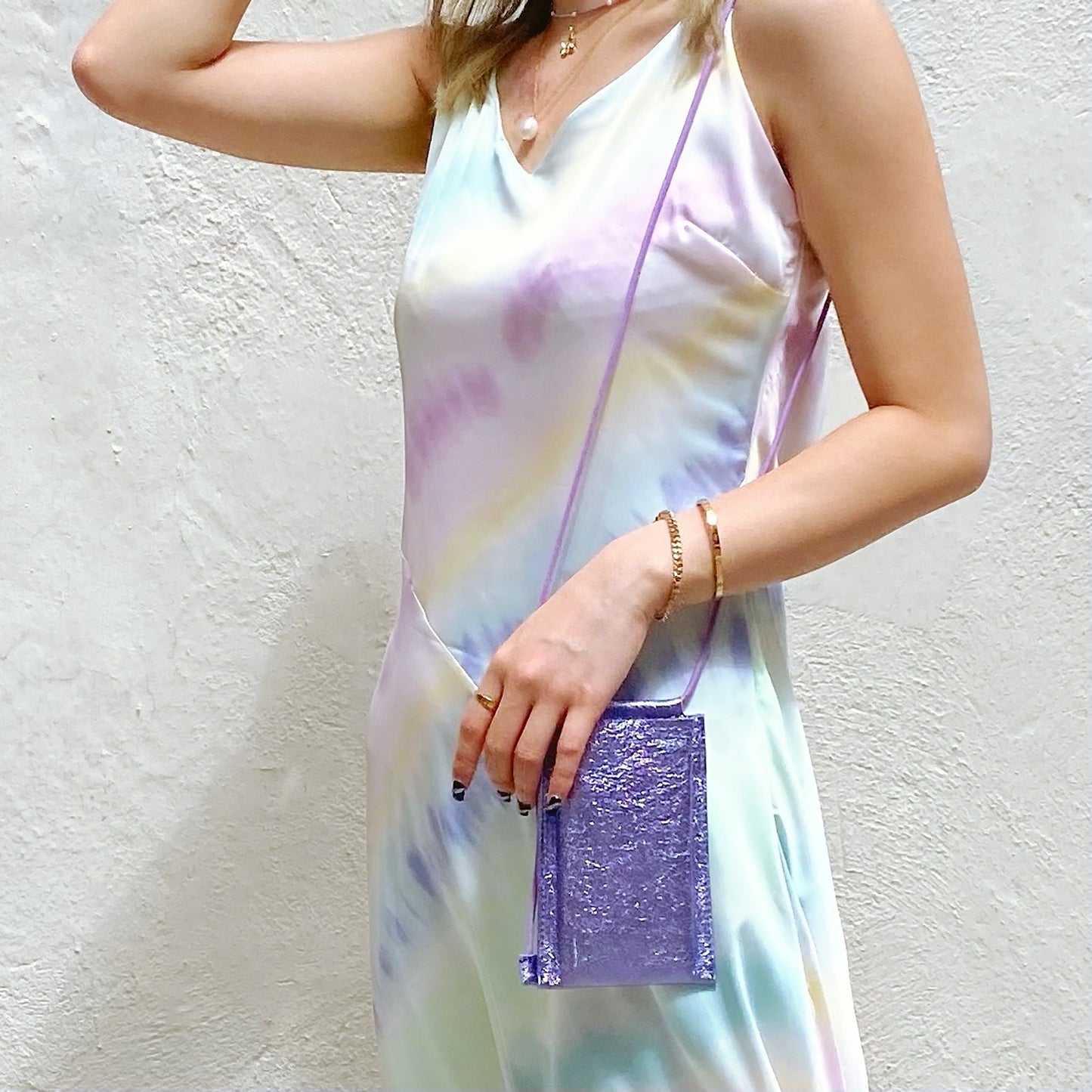 Brown Leopard Metallic Leather Phone Pouch