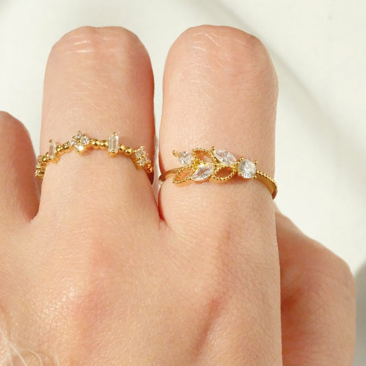 Leaves Zircon Ring