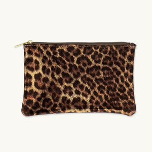 Leopard Metallic Zip Pouch L