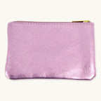 Pink Violet Metallic Zip Pouch L