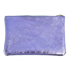 Lavender Metallic Zip Pouch L