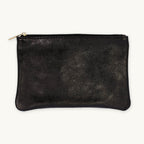 Iridescent Black Metallic Zip Pouch L