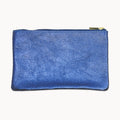 Midnight Blue Metallic Zip Pouch L