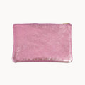 Light Pink Metallic Zip Pouch L