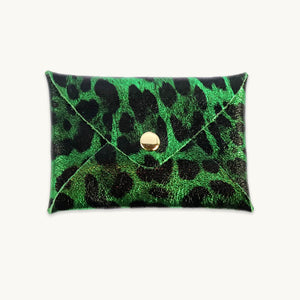 Green Leopard Mini Origami Wallet