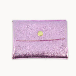 Pink violet Metallic Two Layer Wallet