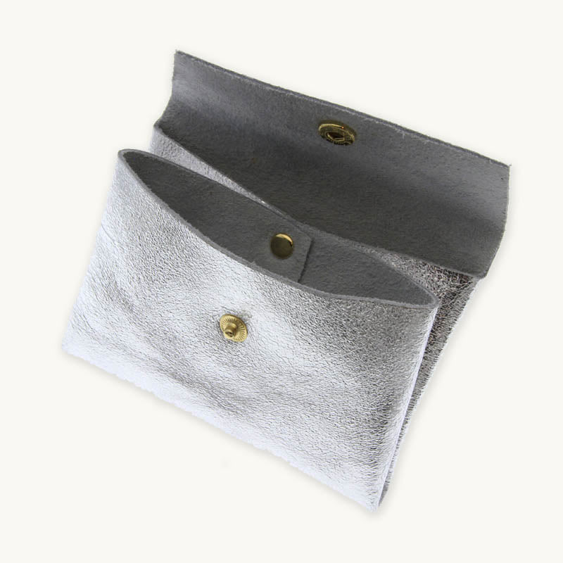 Silver Metallic Two Layer Wallet