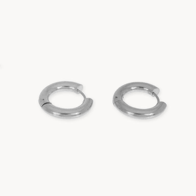 Thick Round Hoop Earrings