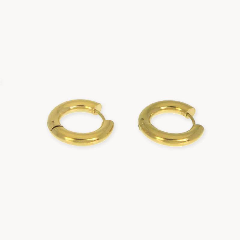 Thick Round Hoop Earrings