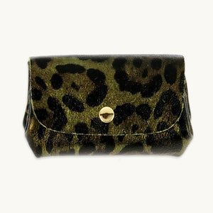 Khaki Leopard Accordion Wallet