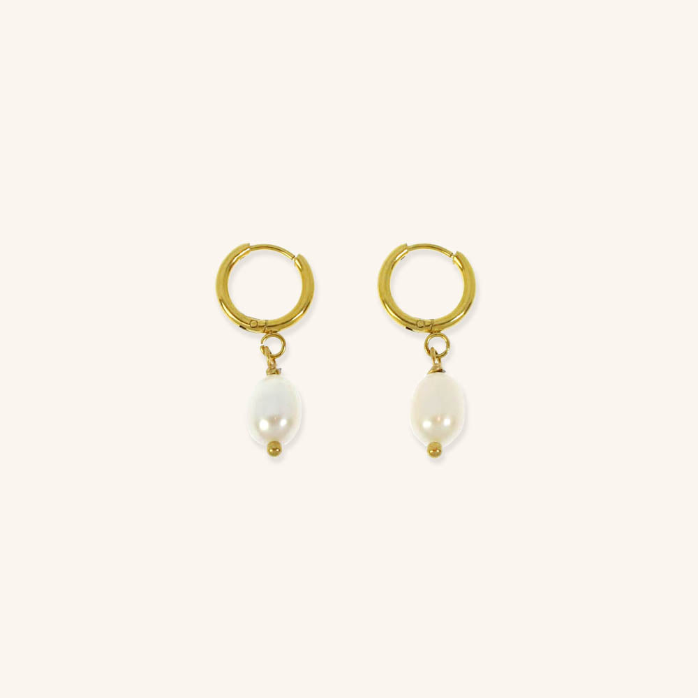 mini-sleeper pearl ST earrings