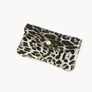 Silver Leopard Twin clutch bag