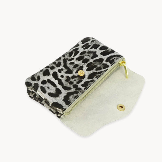 Silver Leopard Twin clutch bag