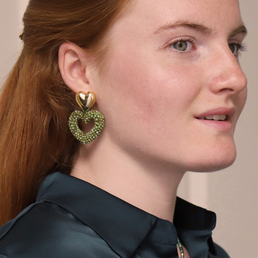 Aime-moi Cristal Heart XL Earrings