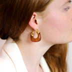 Gladys brown resin Earrings