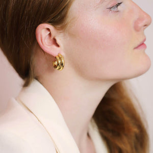 Yléana Double Thick Rows Earrings