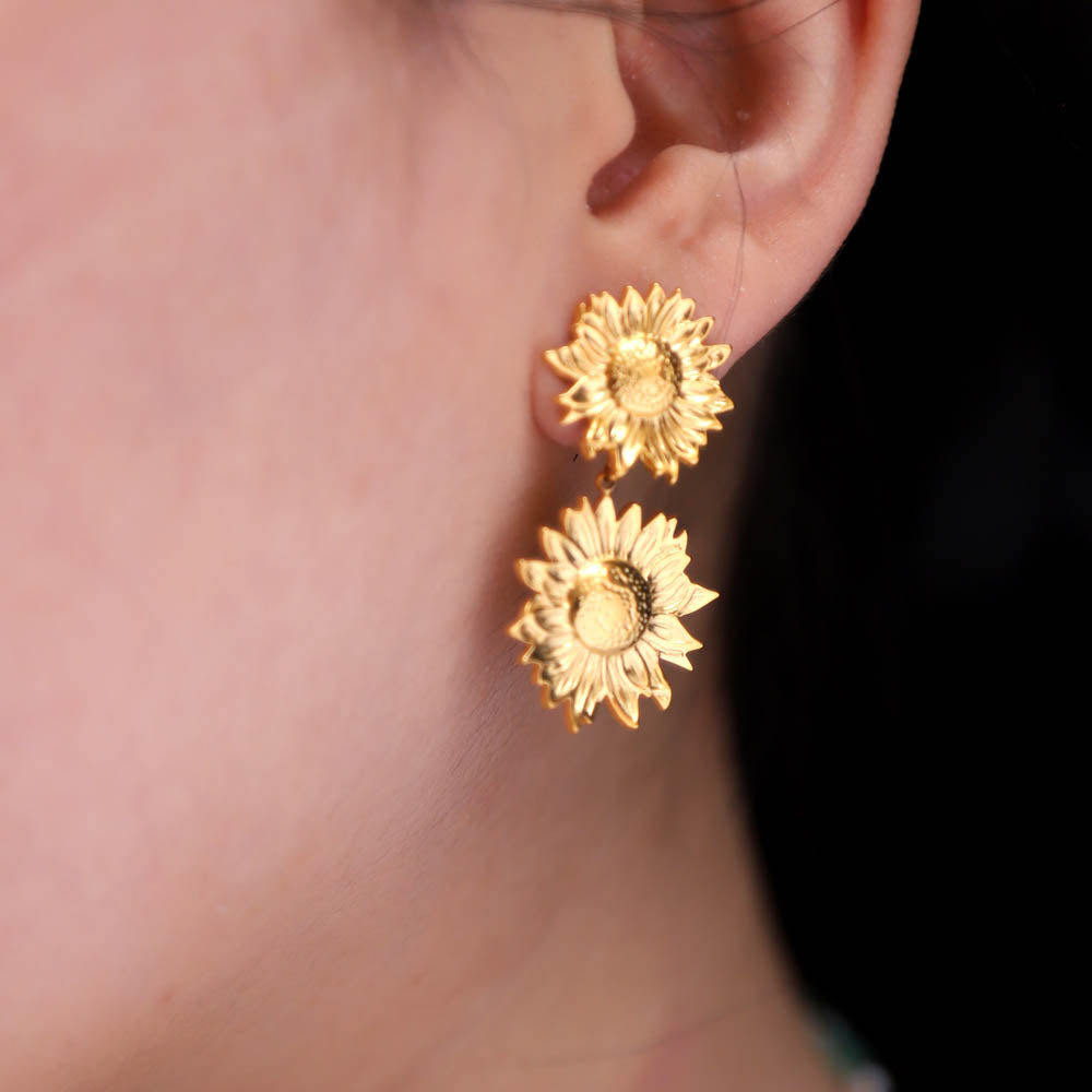Harper Double Sunflow Earrings
