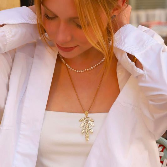 Ovata big Leave Long Necklace