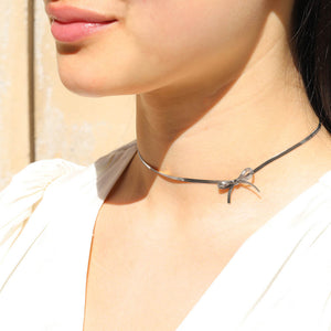 Ghina Ribbon Choker Silver