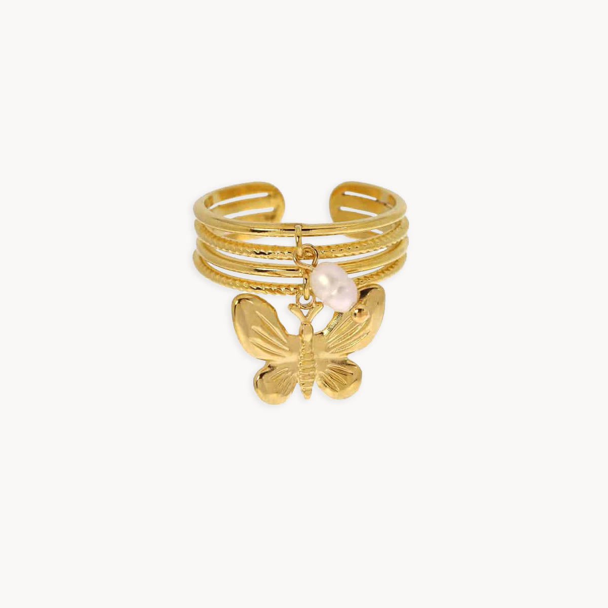 Carlotta rows butterfly pearl ST ring
