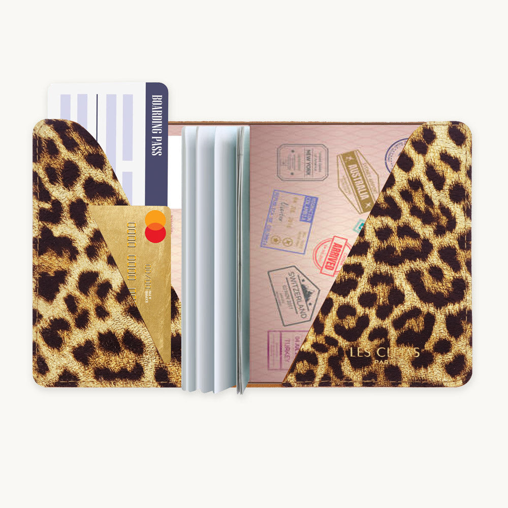 Leopard Leather Passport Cover