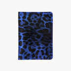 Royal Blue Leopard Leather Passport Cover