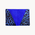 Royal Blue Leopard Leather Passport Cover