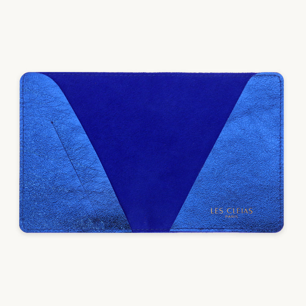 Electric Blue Leather Passport Cover