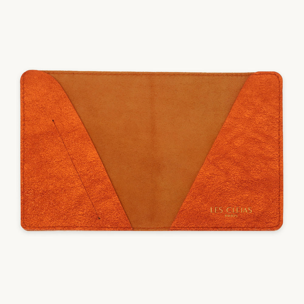 Orange Leather Passport Cover