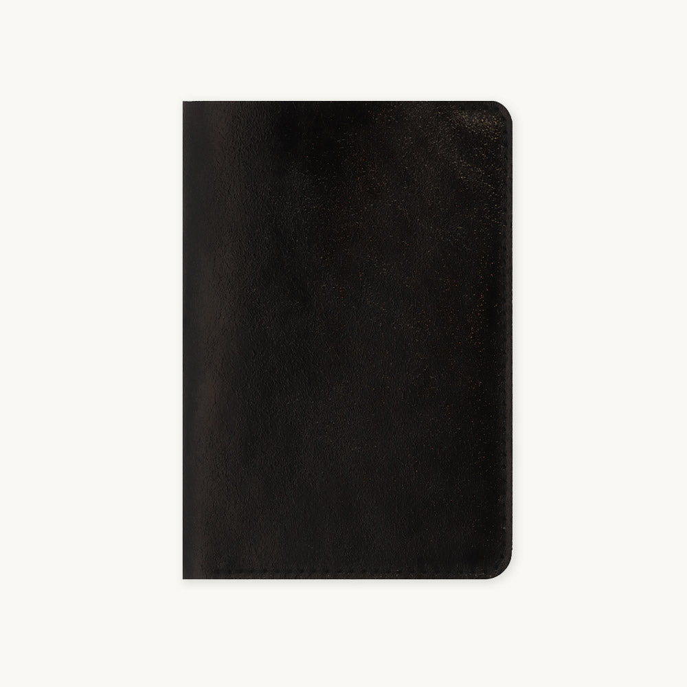 Iridescent Black Leather Passport Cover